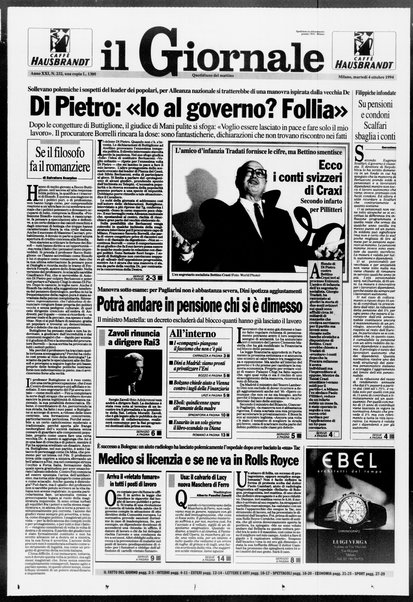 Il giornale : quotidiano del mattino